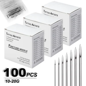 5-100PCS Body Piercing Needle 10G 12G 14G 16G 18G 20G Surgical Steel Sterile Disposable Navel Nipple Ear Nose Lip Piercing Tools 1