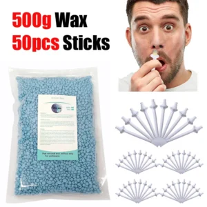 Painless Nose Waxing Wax Kit 50g-1000g for Men & Women with Wax And Applicators Easy Tool for Clean Nose Hair Removal 1