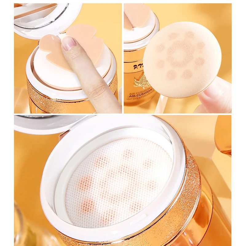 Air Cushion BB Cream Moisturizing Foundation Concealer Whitening Oil-control Waterproof Butterfly Powder Puff Makeup Cosmetics 4