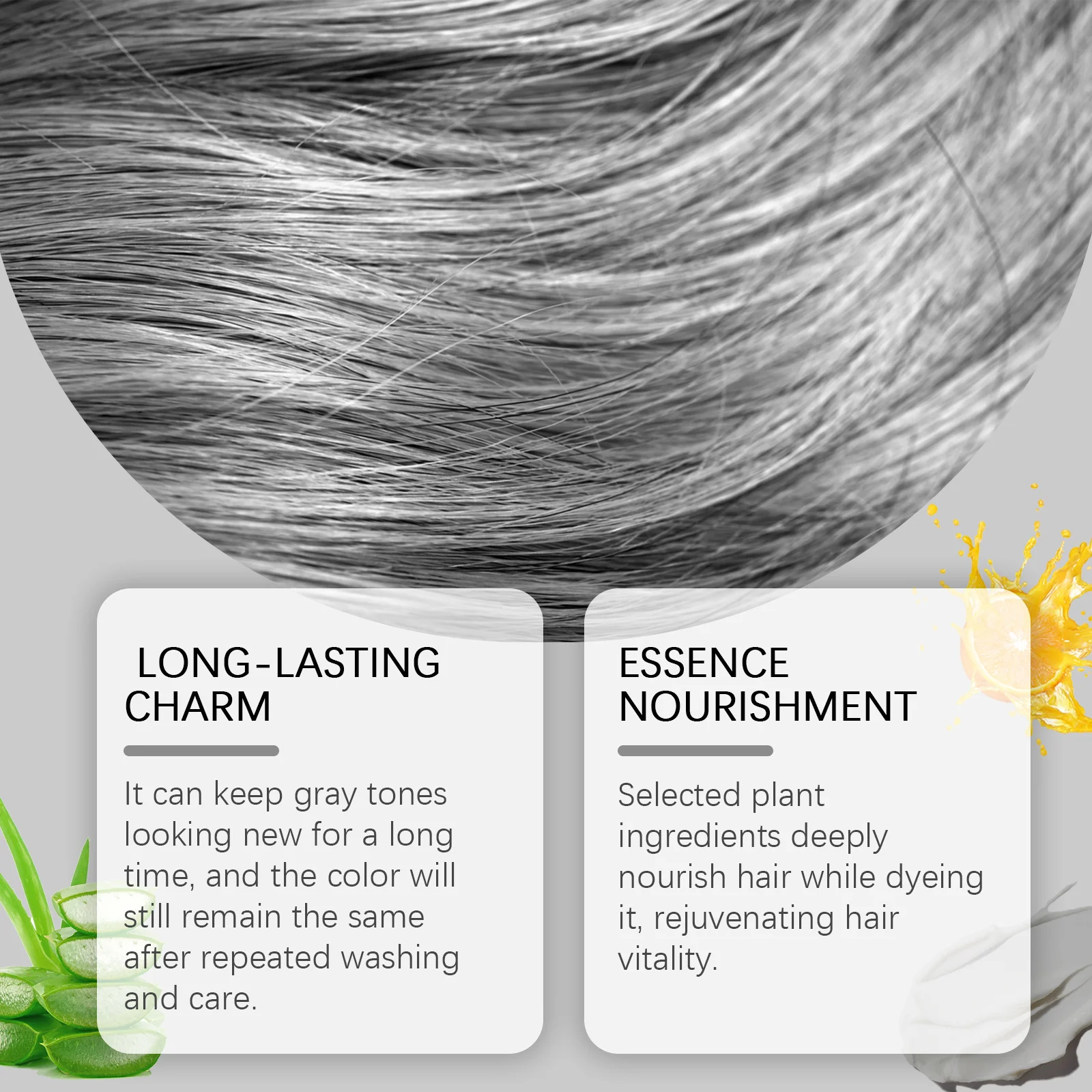 Gray Color Hair Dye Cream Smoky Gray Punk Style Light Color Silver Hair Permanent Professional Hair Colors Dye Wax For Women Men 3