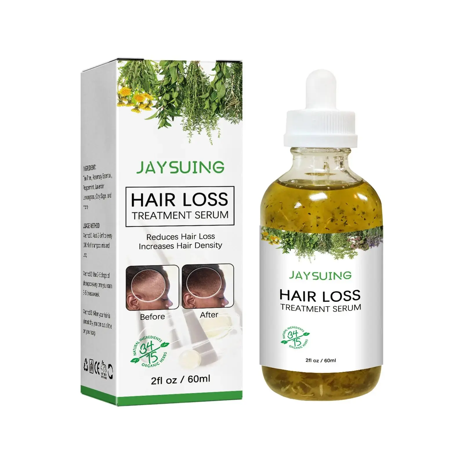 Hair Growth Shampoo Anti Hair Loss Anti-dandruff Repair Damaged Scalp Follicles Fast Baldness Treatment Hair Regrowth Care 60ml 2
