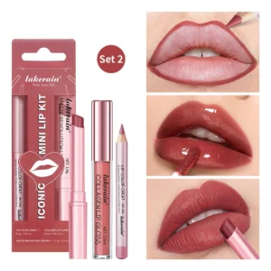 Lipliner&Lipstick Lip Gloss Set 3pcs/set Waterproof Long Lasting Lip Makeup Matte Travel Mini Set Women's Makeup Cosmetics 1