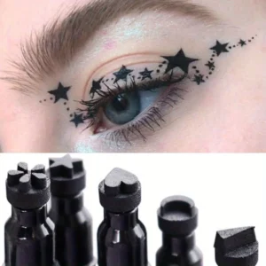 Star Liquid Eyeliner Black Moon Stamp Eye Liner Pencil 2 in 1 Waterproof Long-lasting Easy Applying Eye Eyeliner Pen Makeup 1