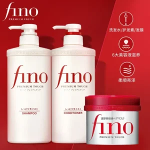 Fino Shampoo Conditioner 550ml Hair Mask 230ml Oil Control and Glowing Soft Improves Frizzy and Damaged Hair 1