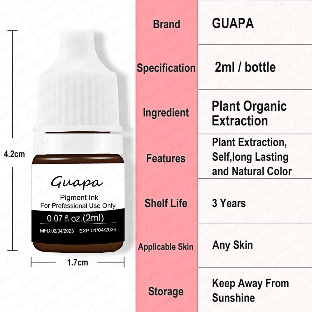2ml/Bottle Permanent Makeup Machine Use Liquid Microblading Pigment Paint Tattoo Ink Tattoo Supply For Eyebrows Eyeliner Lip 5