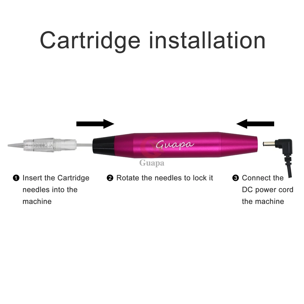 Newest Professional Tattoo Pen Contour Tattoo Gun Machine for Permanent Makeup Eyebrow Lip with Cartridge Needles 2
