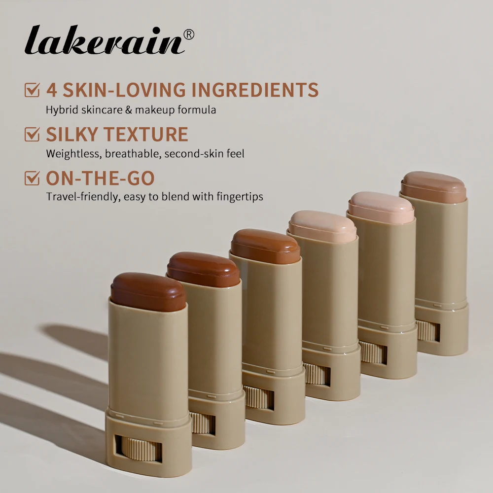 Skin Tint Foundation Stick Eraser Concealer Foundation Stick Serum Boosted Smooth Plumper Hight Coverage Travel Bronze Foundatio 2