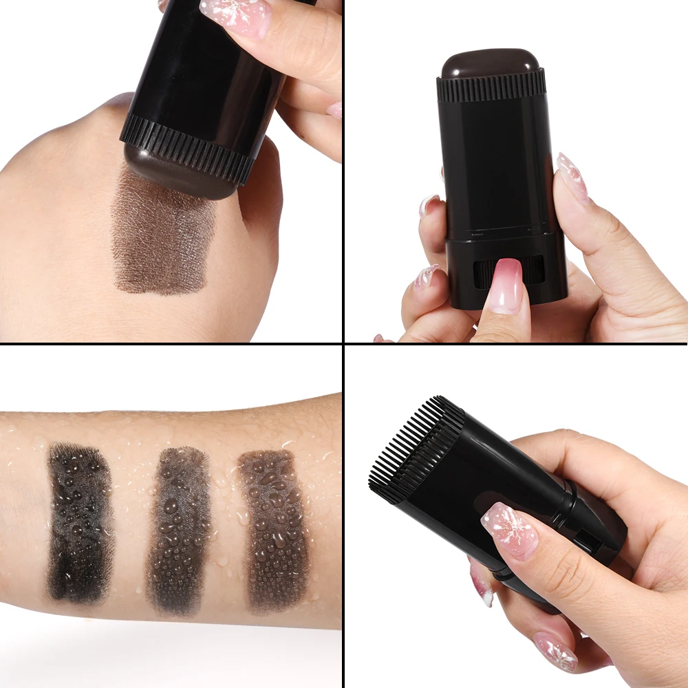2in1 Hair Dye Stick with Comb Black Brown Coffee Long Lasting Temporary Hair Coloring Covered White Hairs Hairline Pen Washable 6