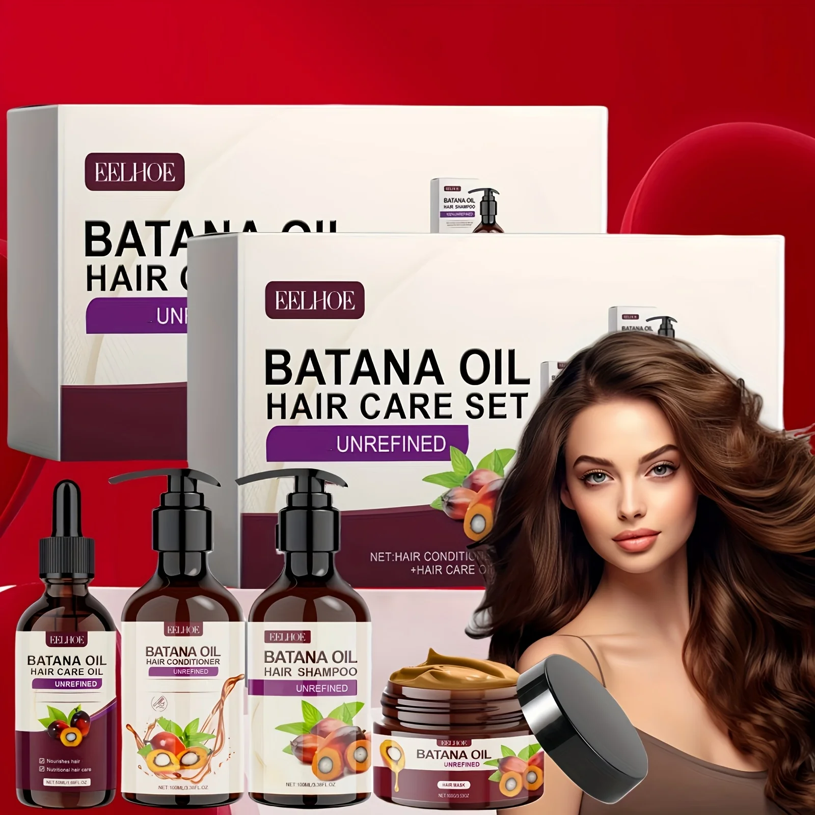 Batana Oil Hair Care Set - Shampoo, Conditioner, Hair Mask and Scalp Oil for All Hair Types 6