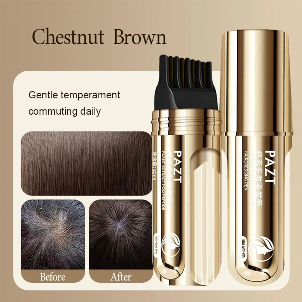 White Hair Covering Pen, Hair Root Touch Up Stick, Gray Hair Concealer, Water-Resistant Quick-Dry, Hair Color Makeup Lasting 6