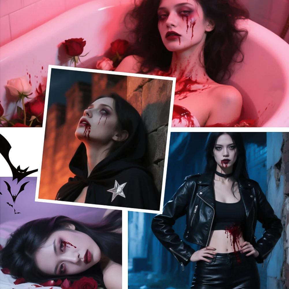 Body Paint Fake Blood Face Make Up Scary Halloween Wound Bruises Fake Scars For Cosplay Makeup Fancy Carnival Party 3