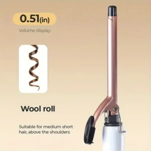 Ceramic perm bar 0.51 inch hair salon hot perm tool curling iron, fast heating, dual speed temperature control 1