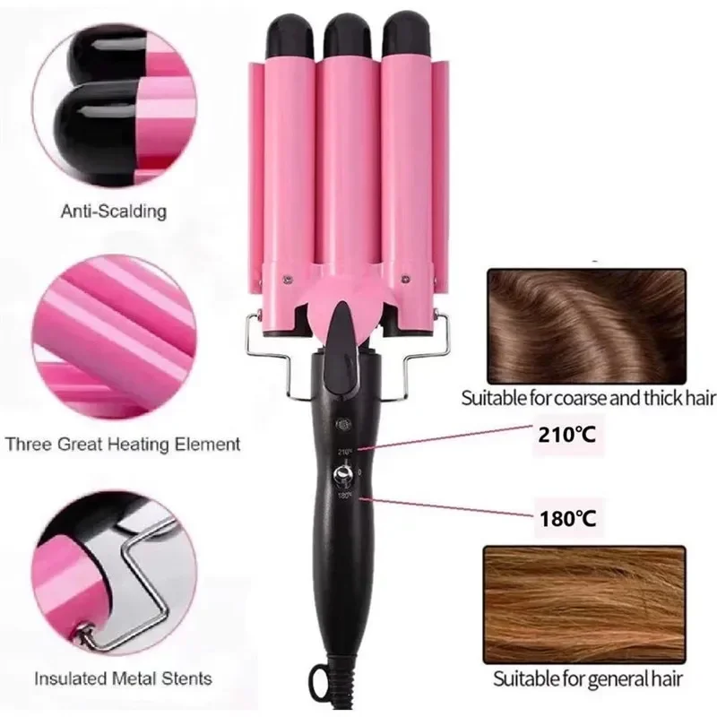 Professional Hair Curling Iron Ceramic Triple Barrel Hair-Curler Irons Hair Wave Waver Styling Tools Hair Styler Wand for Woman 3