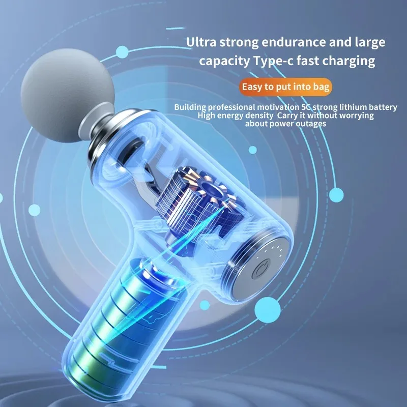 Vibration Massage Gun Rechargeable Wireless Muscle Relaxation Massager Mini Professional Fitness Portable Electric Fascia Gun 4