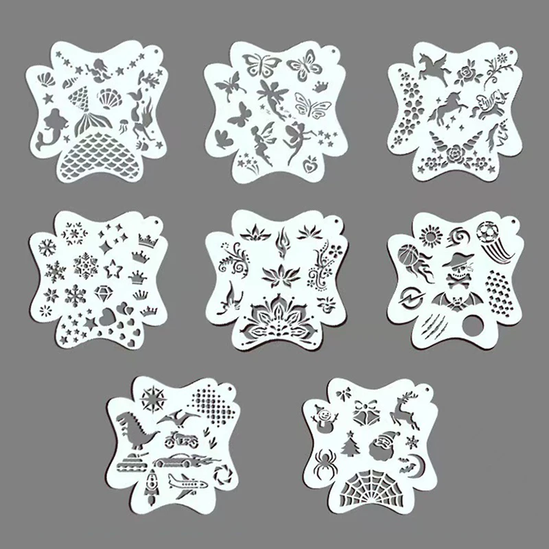 20/8/1PCS Stencils For Body Painting Face Art Stamps Temporary Tattoos Reusable Stencils Plastics 2