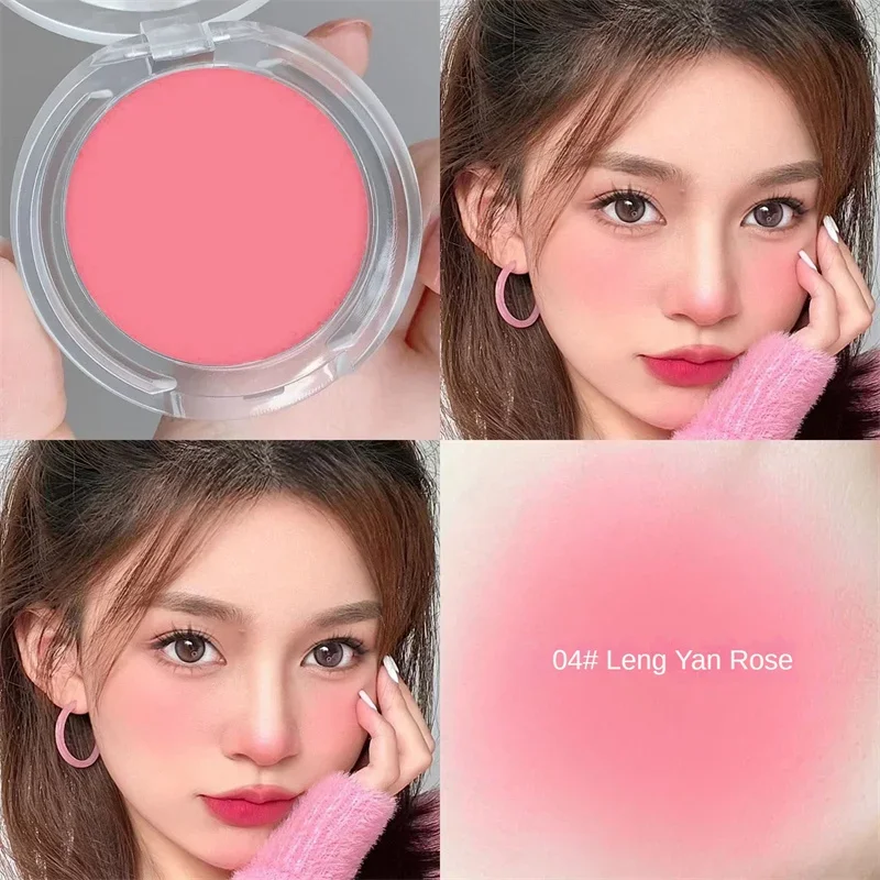 Monochrome blush Matte Natural Cheek Color Brightening Face Waterproof Facial Contouring Makeup Blush Powder Soft Makeup 5