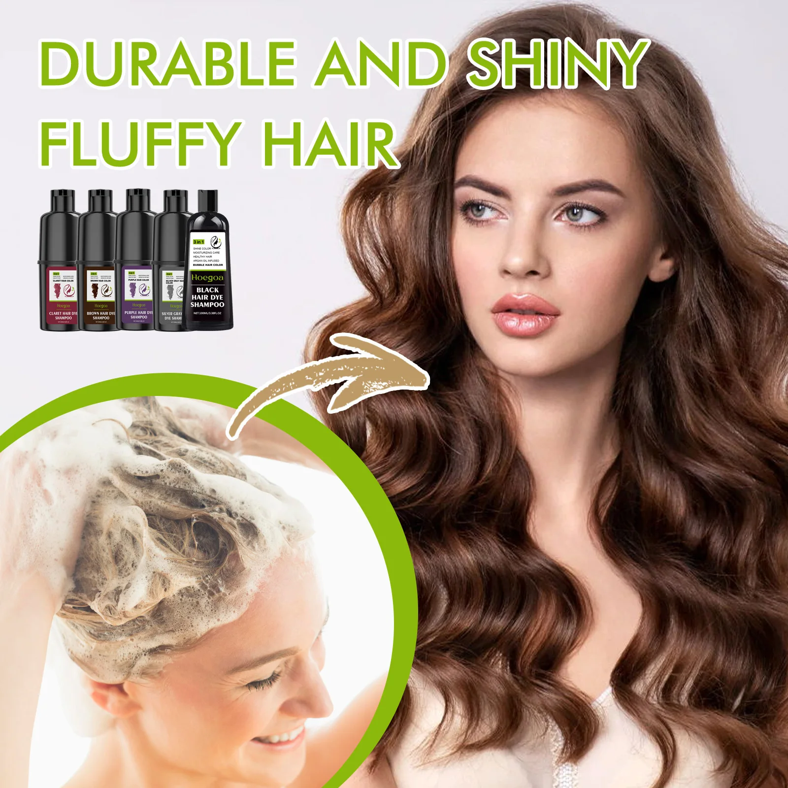 3 In 1 Hair Coloring Shampoo Natural Nourish Black Purple Hair Dye For Men Women Non Irritating Repair Fashion Hair Styling Tool 6