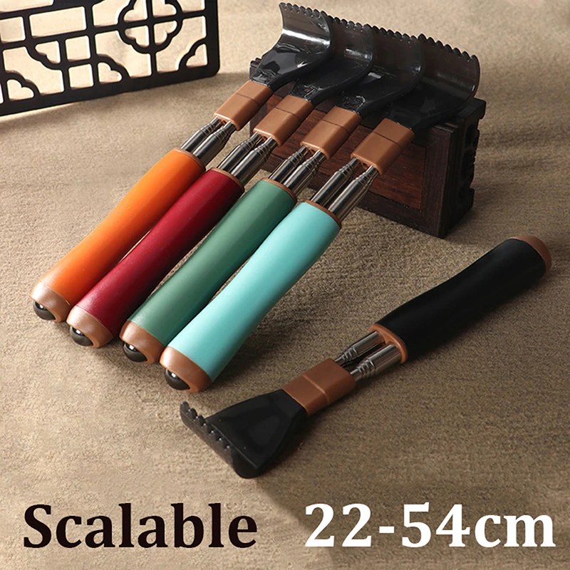 Stainless Steel Retractable Scratcher Portable Telescopic Back Scratcher Itch Massage Tool Adjustable Double Pole Scratcher Gift 2