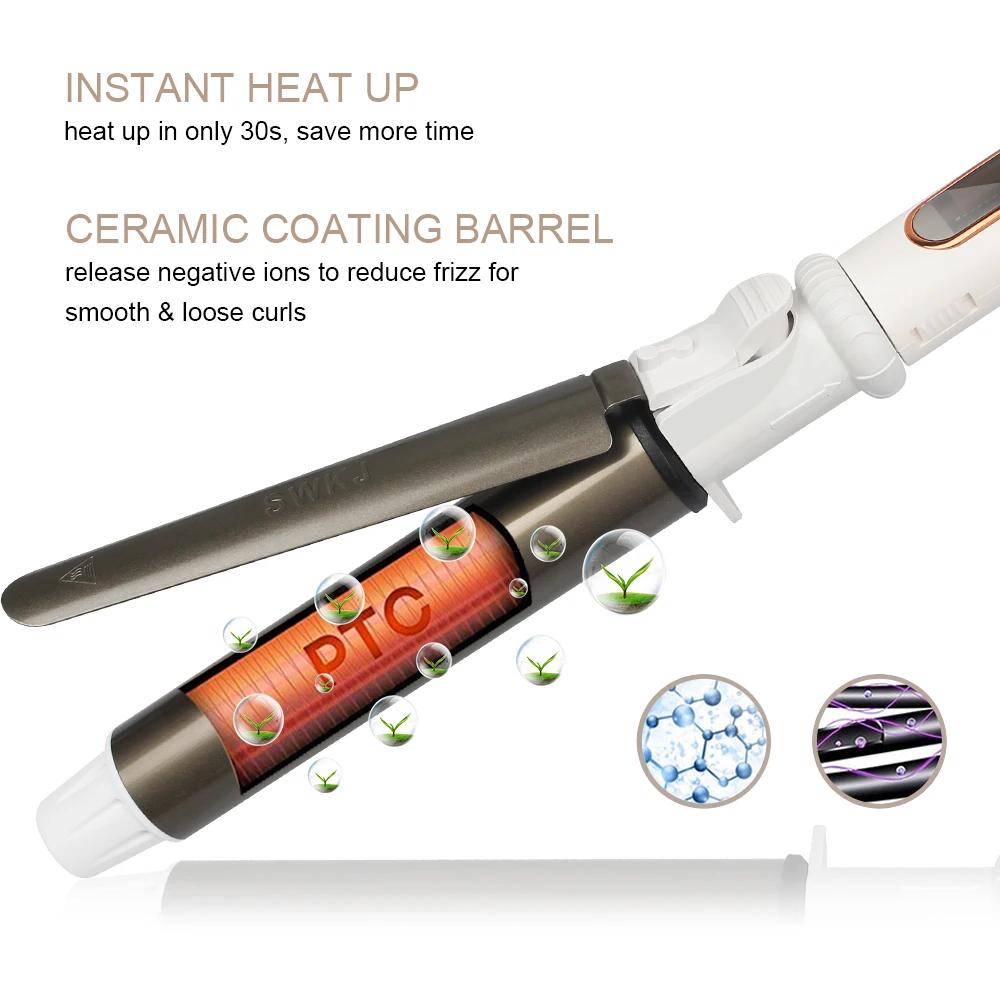 USHOW Professional Ceramic Hair Curler Curling Iron Roller Curls Wand Waver Fashion Styling Tool 4