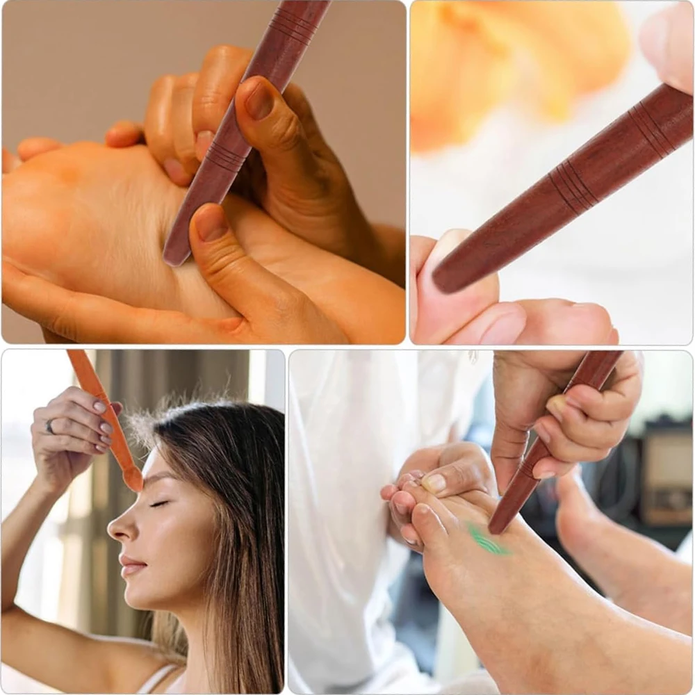 1PCS Wooden Reflexology Sticks Foot Hand Massage Wooden Stick Tools Thai Face Neck Back Waist Massager Trigger Points 3