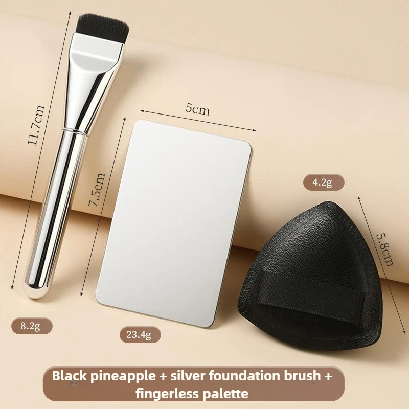 One-character Foundation Brush Flat Head Seamless Eating Powder Plus Palette Liquid Foundation Makeup Makeup Mask Brush Set 6