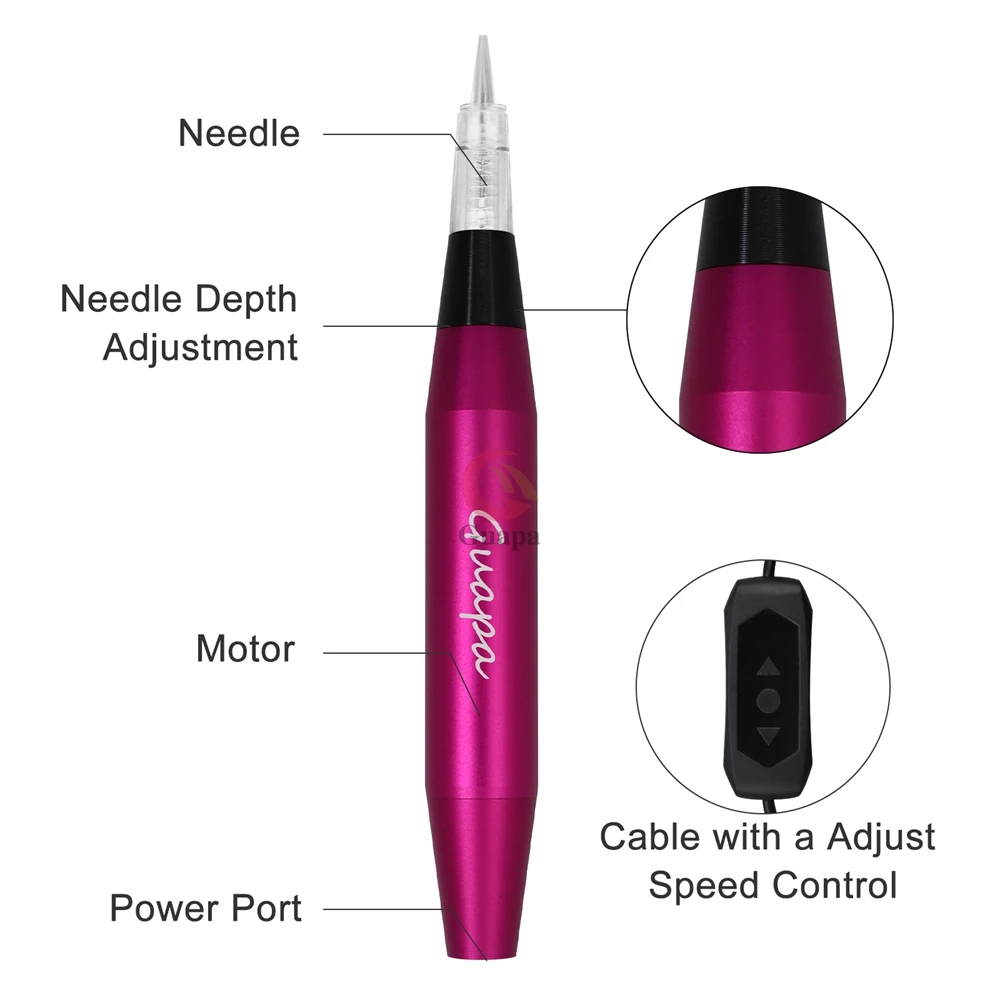Newest Professional Tattoo Pen Contour Tattoo Gun Machine for Permanent Makeup Eyebrow Lip with Cartridge Needles 3