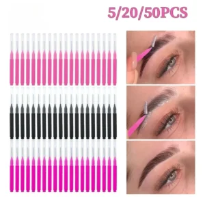5/10/50PCS Mini Eyebrow Brush Brow Perm Brush Disposable Brow Lifting Brushes Bendable Micro Eyelash Brush Applicators Tools 1