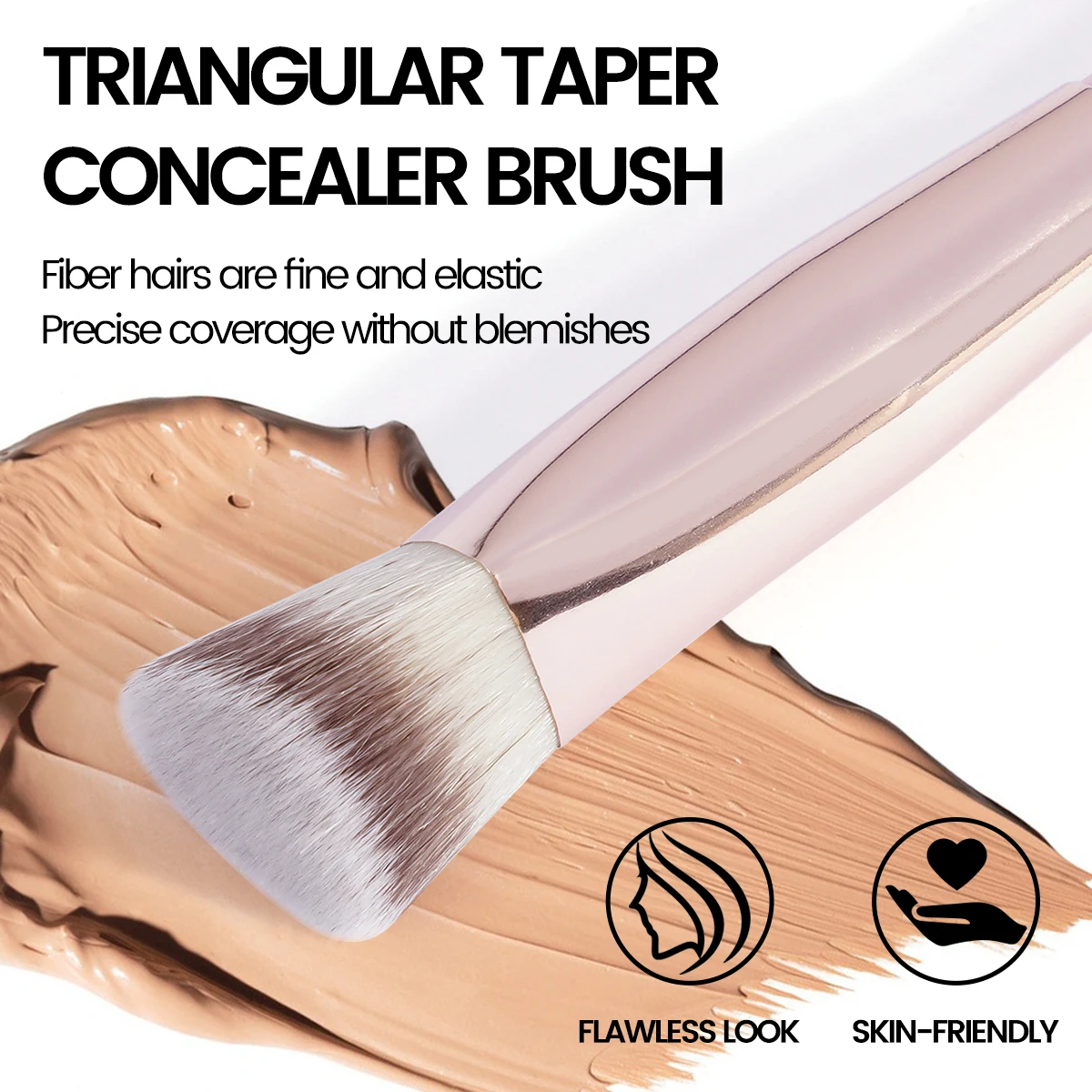 MAANGE Under Eye Concealer Makeup Brush Triangle Foundation Brush for Liquid Cream Blending Concealing Cosmetic Makeup Tools 4