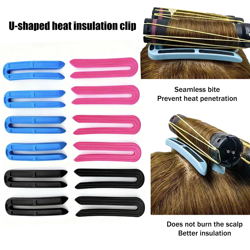 6/12Pcs U-shaped Insulation Clip High Temperature Salon Hair Perming Barber Perm Hair Pad Curly Accessory Styling Tools 2