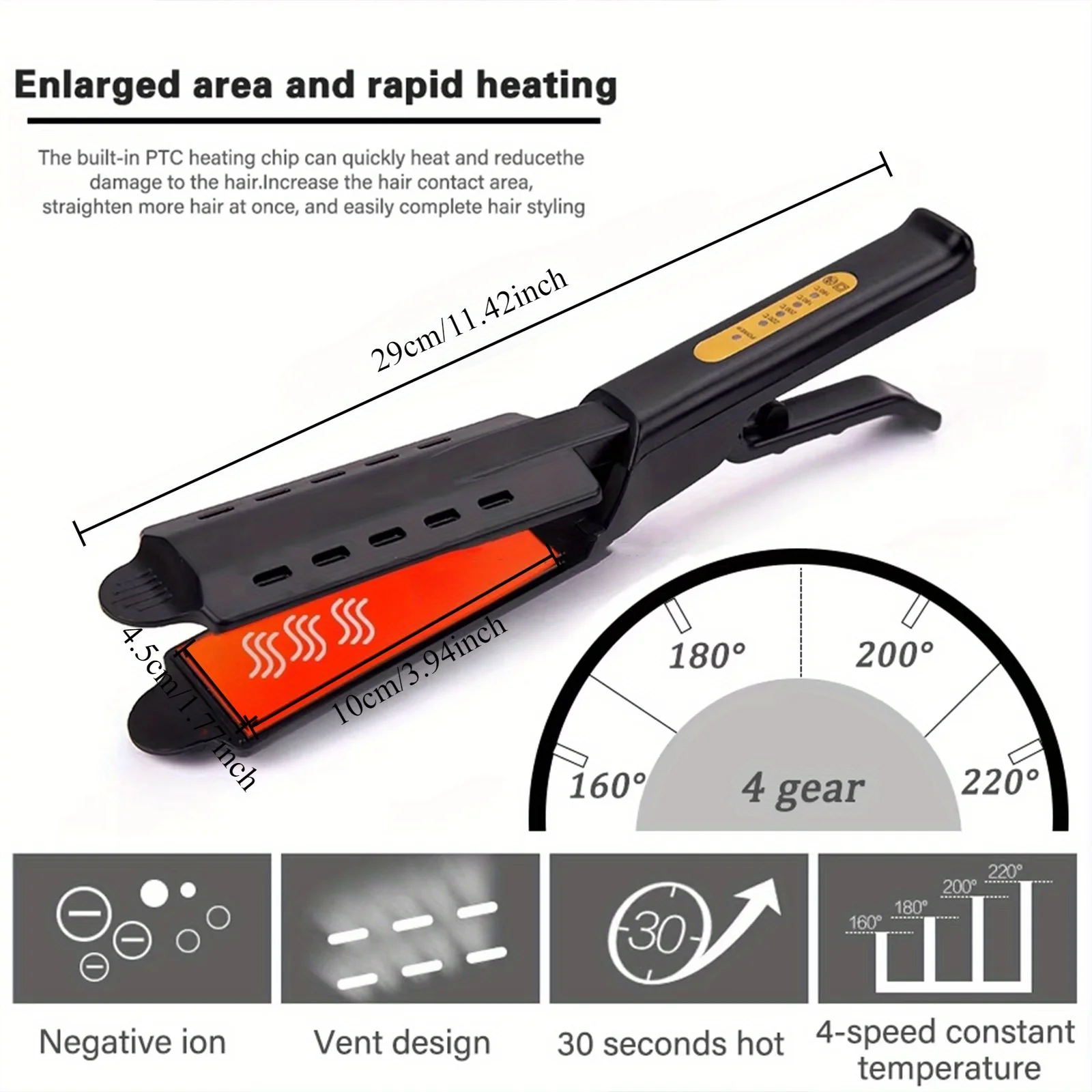 Hair straightener with four-speed temperature adjustment, straightener and curler two-in-one, Mother's Day Christmas Gifts 4