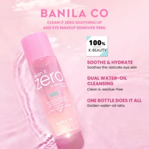 BANILA CO Clean it Zero Soothing Lip&Eye Makeup Remover 99ml,Deep Cleansing,Gentle Non-Irritating,Korean Cosmetic,Korean Makeup 1