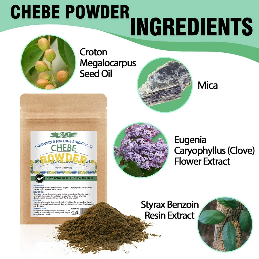 Natural Chebe Powder Moisturizing Strong Nourishing Scalp Anti Hair Loss Repair Hair Break Split End Hair-Care Product for Women 3