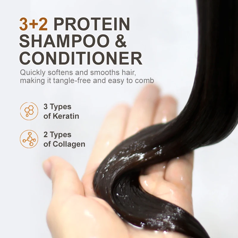 PURC Repair Damaged Hair Treatment Morocco Argan Oil Amino Acid Keratin Smoothing Sulfate-Free Shampoo Conditioner Set Hair Car 5