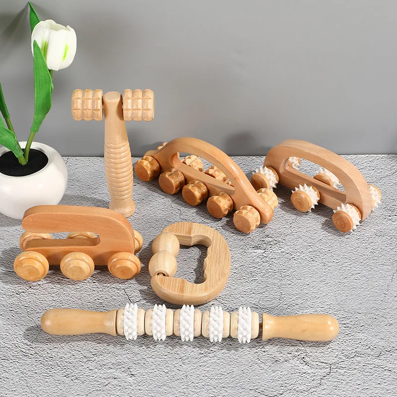1 Pcs Wooden Massage Roller Tool, Manual Wooden Massager, Wood Back Massage Roller for Neck Leg Back Deep Tissue Muscle Massager 2