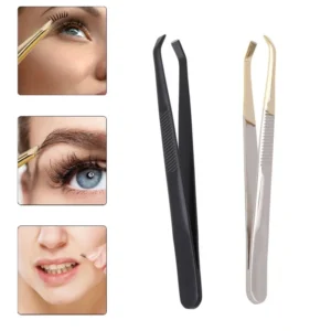 1PCS Eyebrow Tweezers Facial Hair Removal Clip Stainless Steel Flat Slant Tip Eyebrow Eyelash Makeup Tweezer Beauty Tools 1