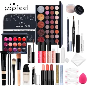 All in One Makeup Kit Full Makeup Kit Gift for Women Teen Girl Nude Eyeshadow Foundation Primer Brush Nude Lipgloss 1