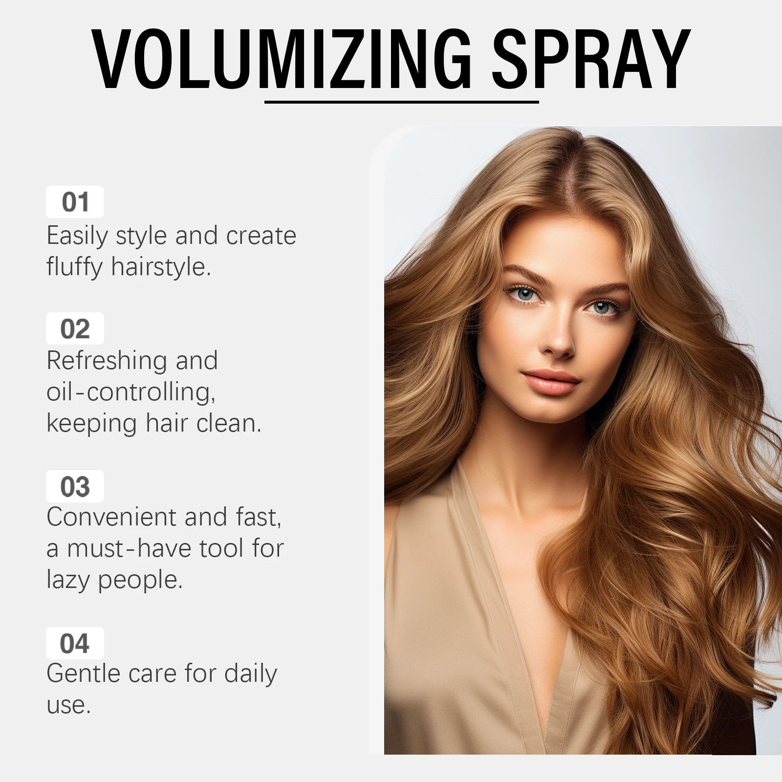 Fluffy Volumizing Hair Spray Quick-Drying Non-greasy Wash Free Increase Volume Lazy People Hairdressing Hair Shaping Spray 6