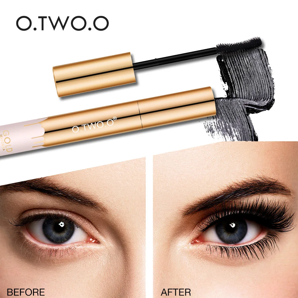 O.TWO.O 3D Mascara Lengthening Black Lash Eyelash Extension Eye Lashes Brush Beauty Makeup Long-wearing Gold Color Mascara 6