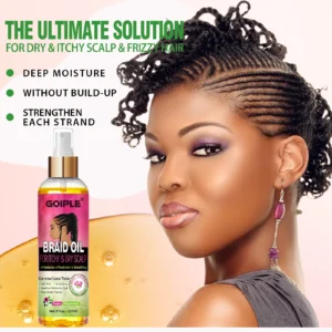 GOIPLE Natural Rose Extract Braid Oil For Itchy Dry Scalp Cornrow Locs Twist Add Shine Smoothes Moisturizes Hair Care Oil 1