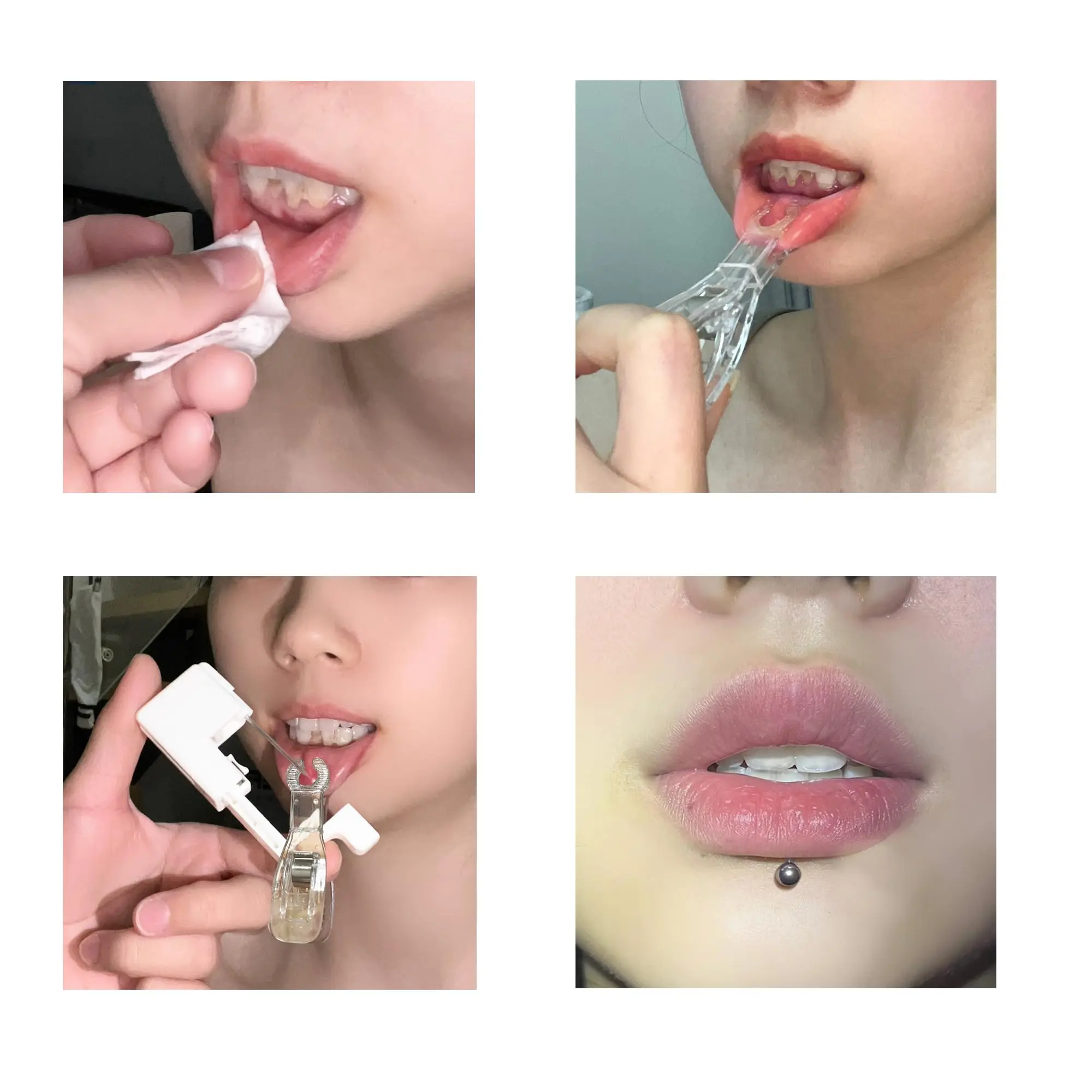 1/2/5/6PCS Professional Body Piercing for Eyebrow/Belly Button/Lip/Tongue/Nose Safe Piercing Gun Tool Kits for Women Men 4