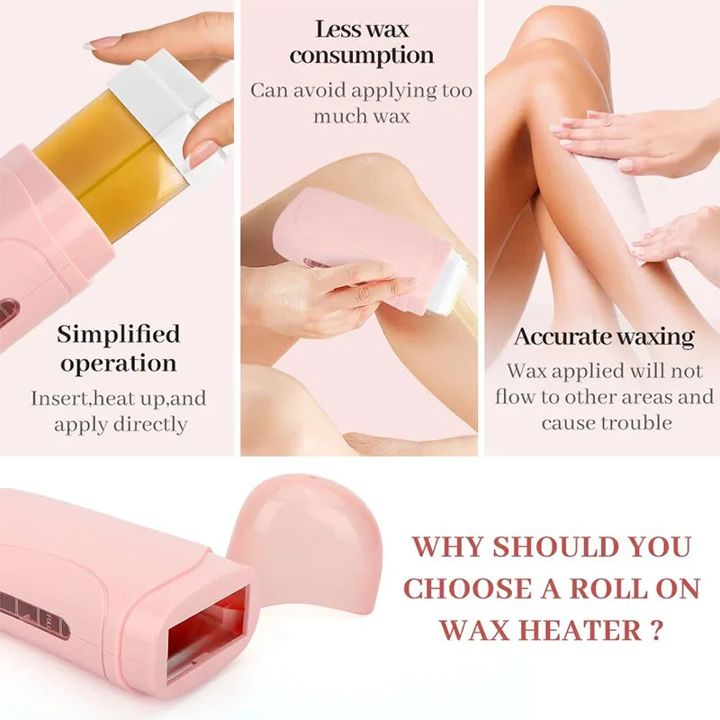 Roll On Waxing Kit With Wax Cartridges And Wax Strips 3 In 1 Soft Wax Heater Kit Hair Removal Wax Wax Paper Waxing Kits Warmer 4