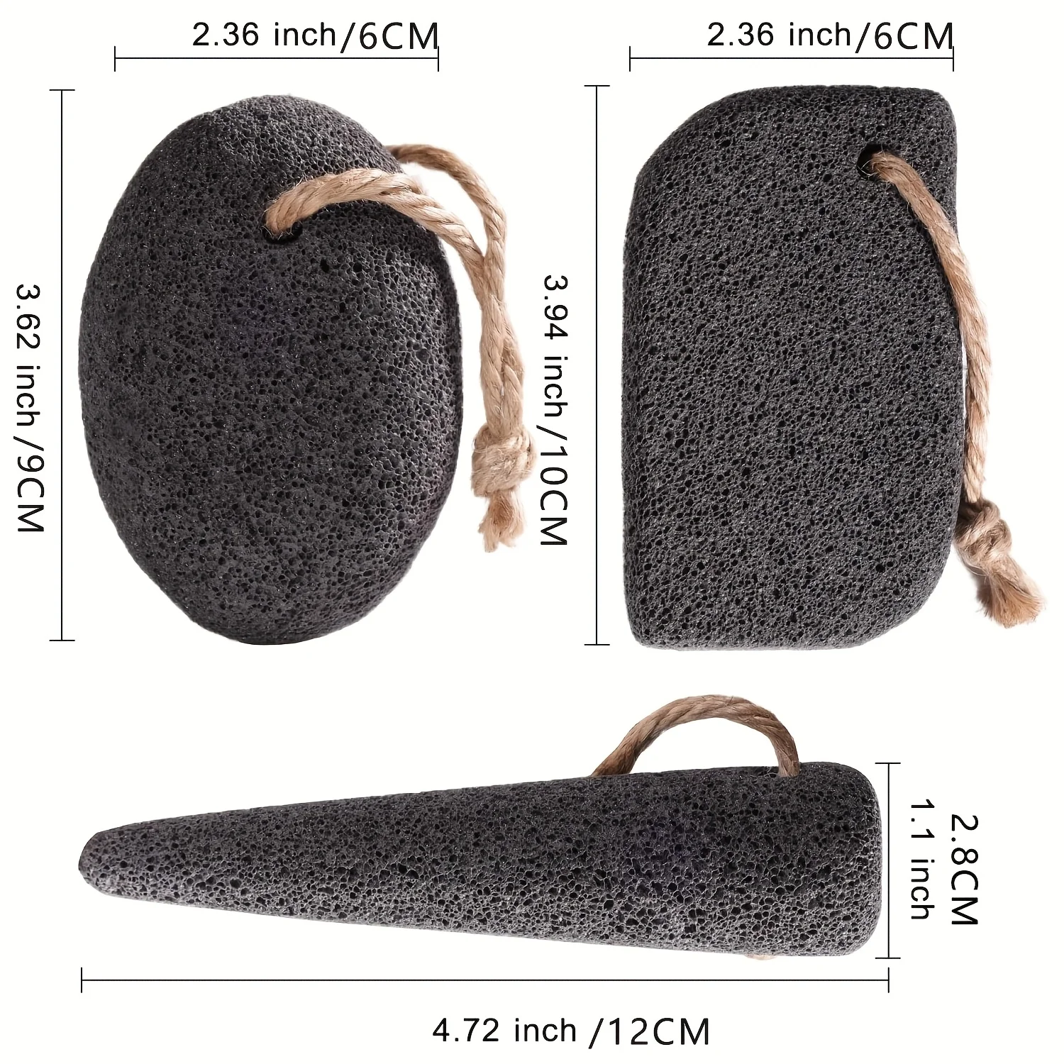 1pc/3pcs Volcanic Pumice Foot File, as a dead skin remover for the feet and hands, non scented foot scrub Pumice 3