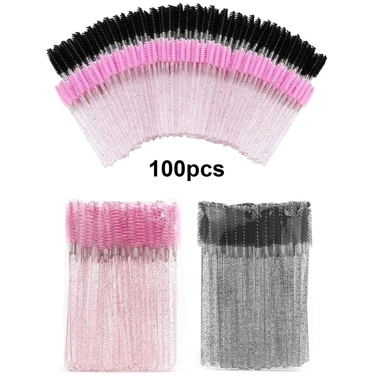 100pcs Disposable Eyelash Brushes Spoolies Micro Lash Mascara Wands Combs Wholesale for Eyelash Extension Makeup Cosmetic Tools 2