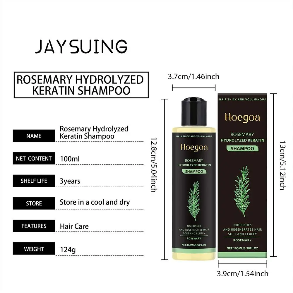 Natural Rosemary Hair Shampoo 100ML Reduce Hair Loss Clean Dandruff Nourish Moisturize Scalp Hair Care Product 6