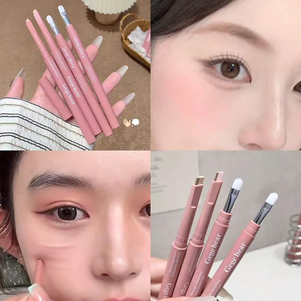 Bicolor Under Eye Pencil 2 In 1 Brightening Highlighter Nude Pink Shadow Stick Aegyo Sal Lying Silkworm Eeyshadow Lash Makeup 4