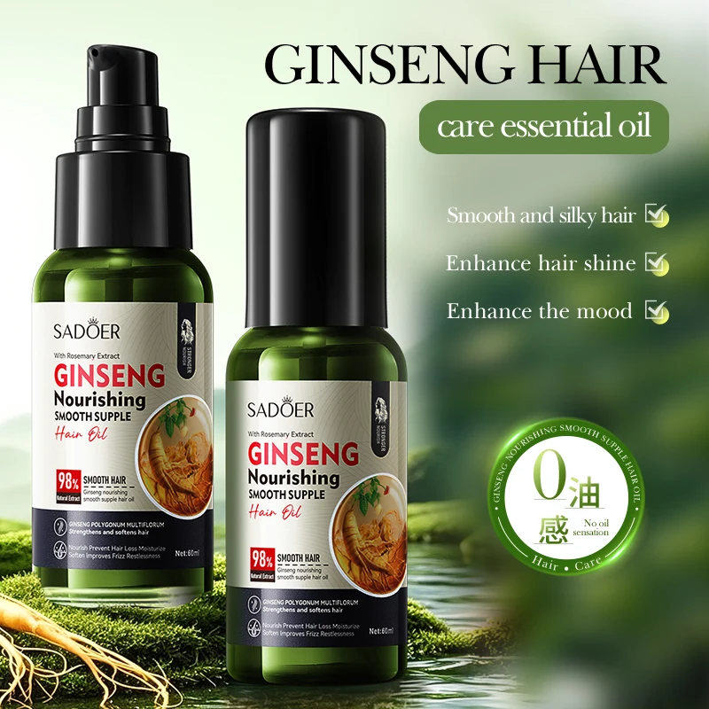 SADOER Korean Ginseng Hair Oil 50ml Scalp Activating Treatment for Hair Loss Thinning Hair Repair Dry Damaged Nourishing Essence 2