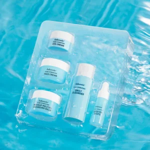 Travel Size Skincare Set Cleanser Makeup Remover Moisturiser & Eye Cream For Hydrating Skin Mini Sizes Kit Gift for Girl Woman 1