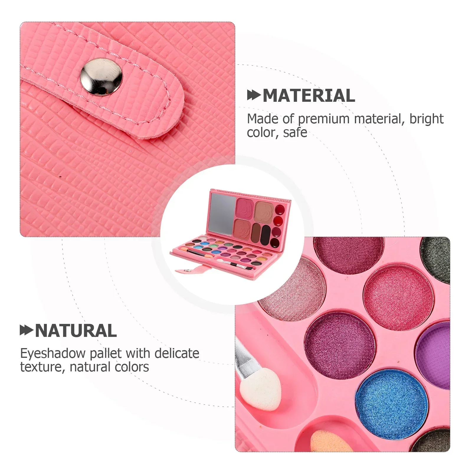 33 Colors Eye Shadow Powder Blush Lipstick Lasting Cosmetics Makeup Set with Mirror For Beginner Kids Travel Portable Palette 6