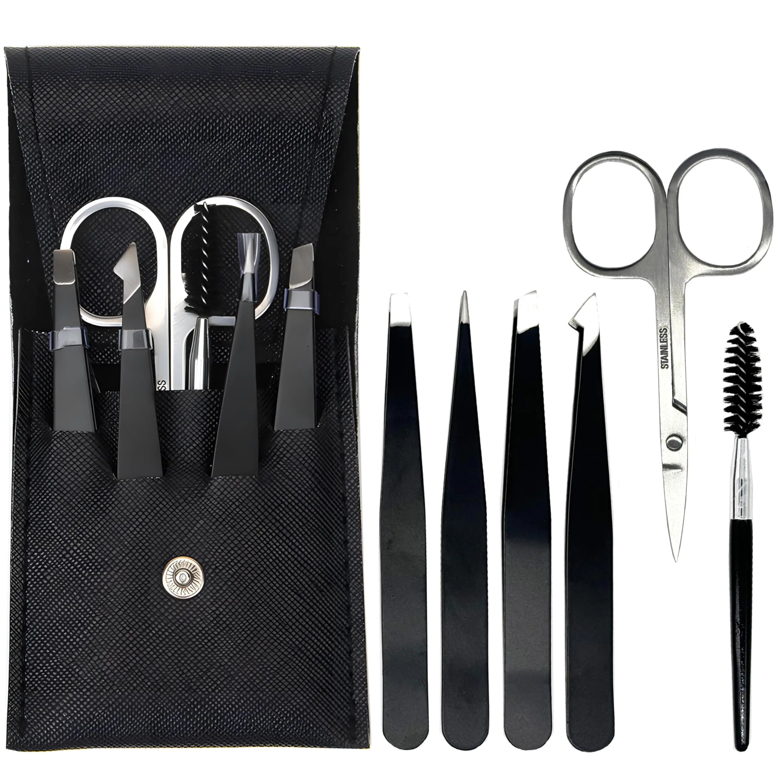 6 PCS Eyebrow Tweezers Set - Tweezers for Women and Men Facial Hair Chin, Eyebrow Kit Ingrown Hair Tweezers Precision Tweezers 6