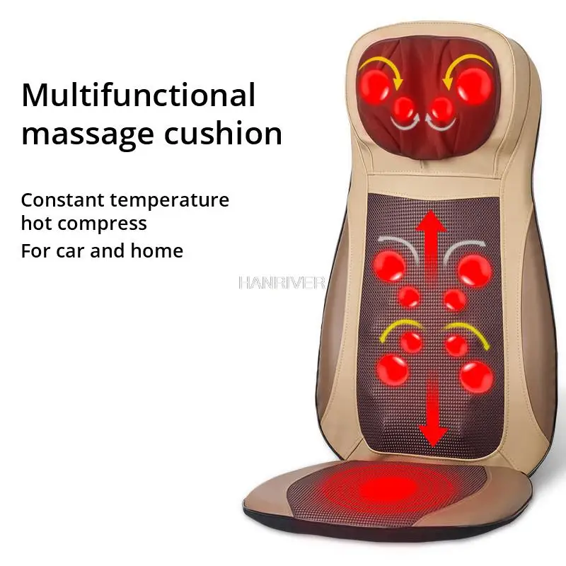 Electric Heating Vibrating Shiatsu Massage Cushion Car Home Office Full Body Massager Chair Seat Neck Lumbar Waist Relax Mat 2